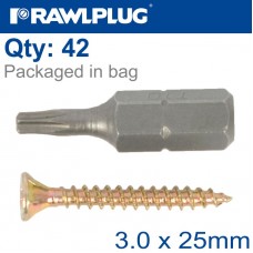 R-TS CHIPBOARD HD SCREW 3.0X25MM X42 PER BAG